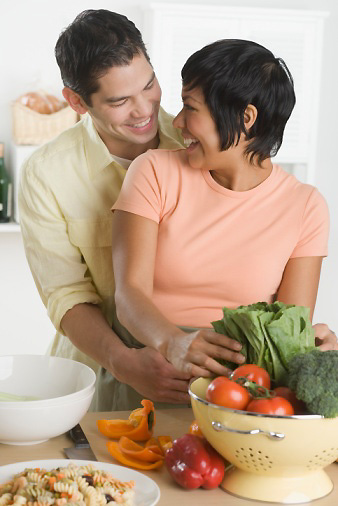 Couple cooking
